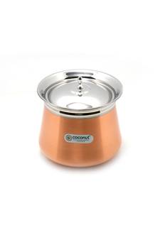 Coconut Stainless Steel - Cookware/ Delight Copper Handi With Lid-1 Unit - Capacity - 1400 ML