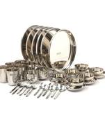 Coconut Stainless Steel (Heavy Guage) Mirror Finish Family Happy Dinner Set 42 Piece Dinner set