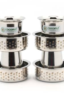 Coconut  Kumbakonam Dabara Set Pack of 4  , Capacity -150ML Each Glass