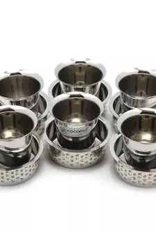 Coconut  Kumbakonam Dabara Set  Pack of 6  , Capacity -150MLEach Glass