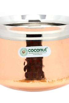Coconut Stainless Steel - Cookware/Braun Hammered Handi Capacity - 850 ML