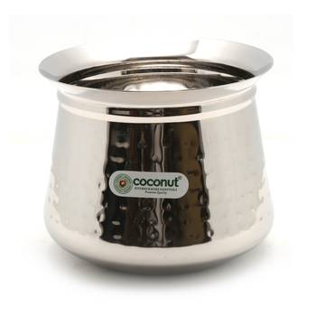 Coconut Stainless Steel - Cookware/Radiant Hammered Handi Capacity - 500 ML 1