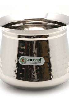 Coconut Stainless Steel - Cookware/Radiant Hammered Handi Capacity - 2600 ML