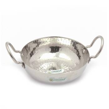 Coconut Stainless Steel Hammered Kadai/Cookware for Kithchen Essentials 3