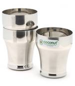 Coconut Stainless Steel Baleno Glasses / Tumbler - Set of 3 (300 ML Each Glass)