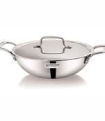 Coconut  Stainless Steel  Fusion Series Triply Kadai with Stainless Steel  Lid- 3000 ML  (induction Friendly)