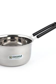 Coconut Stainless Steel Plain  Sauce Pan - 1 Unit - Capacity - 1300ML, Color- Silver - Dimension -17 Cms