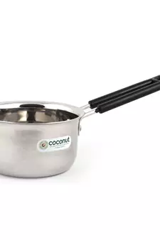 Coconut Stainless Steel Plain Sauce Pan- 1 Unit - Capacity - 2000ML, Color - Silver  - Dimension - 20 Cms