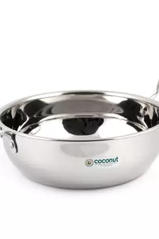 Coconut Stainless Steel Plain Kadai/Cookware For Kithchen Essentials  Capacity -1500 ML