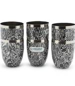 Coconut Stainless Steel  Printed Designer Black and White Water/ Tumbler Pack of 6 Glasses