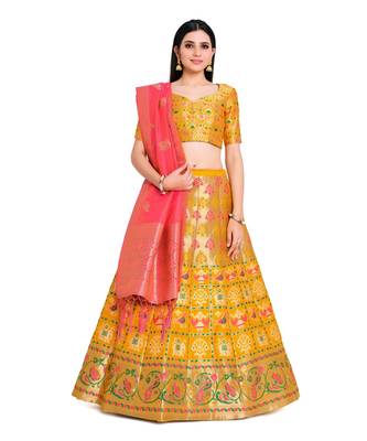 multicolor art silk ethnic lehengas 1