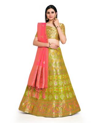 multicolor art silk ethnic lehengas 1
