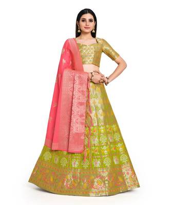 multicolor art silk ethnic lehengas 2