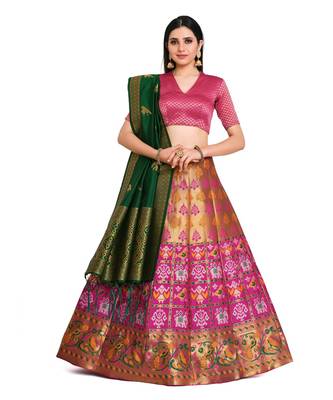 multicolor art silk ethnic lehengas 1