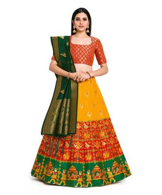 multicolor art silk ethnic lehengas 1