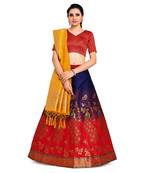 multicolor art silk ethnic lehengas