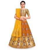 multicolor art silk ethnic lehengas