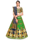 multicolor art silk ethnic lehengas