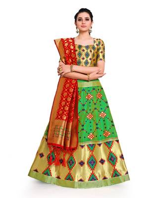 multicolor art silk ethnic lehengas 1