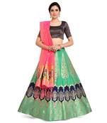 multicolor art silk ethnic lehengas