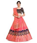 multicolor art silk ethnic lehengas