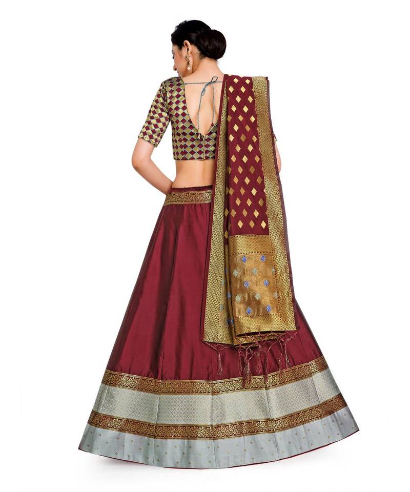 multicolor art silk ethnic lehengas