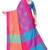 Women's  Pink Cotton Silk Foil Printed saree&Havey Belt with blouse piece