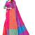 Women's  Pink Cotton Silk Foil Printed saree&Havey Belt with blouse piece
