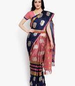 Women's  Pink Cotton Silk Foil Printed saree&Havey Belt with blouse piece