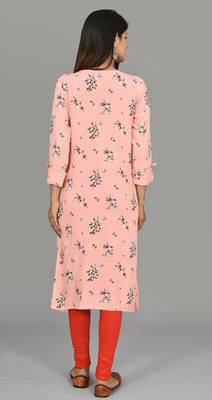 Pink Color phull patti design saganeri embroidery kurta 2