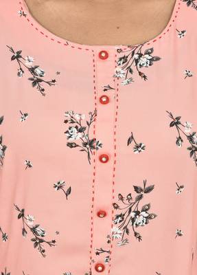 Pink Color phull patti design saganeri embroidery kurta 3