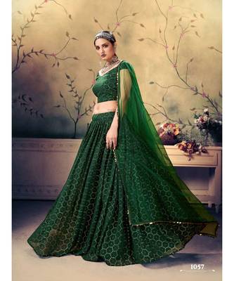 New Designer Partywear Georgette Lehenga 1