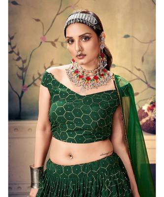 New Designer Partywear Georgette Lehenga 2