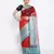 red Oraganza Silk Banarasi Zari Booti Skirt Border Saree