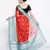 red Oraganza Silk Banarasi Zari Booti Skirt Border Saree