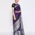 blue Oraganza Silk Banarasi Zari Booti Skirt Border Saree