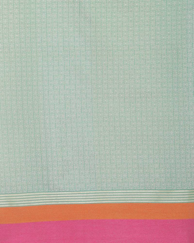 green Silk Blend Banarasi Satan Border saree