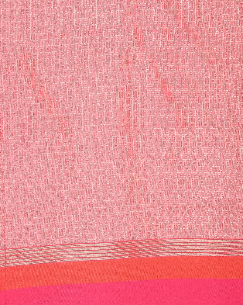 red Silk Blend Banarasi Satan Border saree