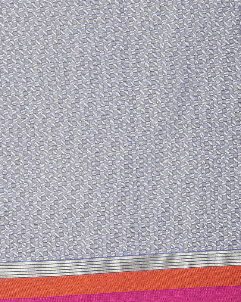 blue Silk Blend Banarasi Satan Border saree