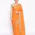 orange Silk Blend Banarasi Meena Boota Saree