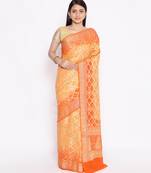 multicolor Banarasi Cotton Silk  Bandhej Saree