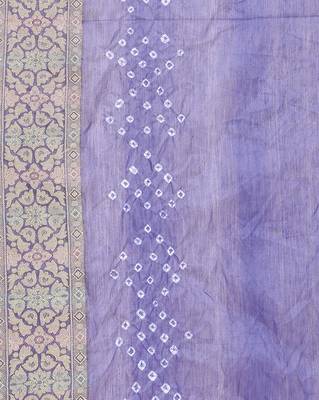 blue Banarasi Cotton Silk  Bandhej Saree 5