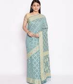 grey Banarasi Cotton Silk  Bandhej Saree