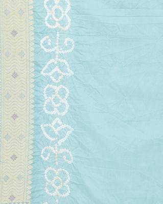 grey Banarasi Cotton Silk  Bandhej Saree 5