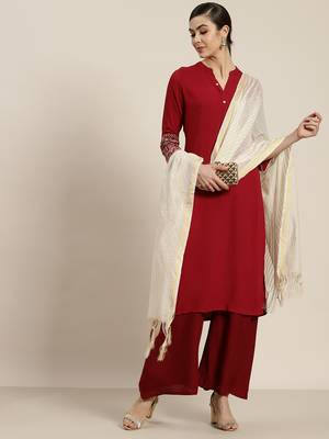 Offwhite Chanderi Woven Dupatta 2