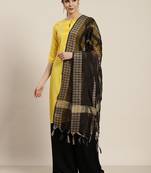Black Chanderi Woven Dupatta