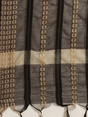 Black Chanderi Woven Dupatta 3