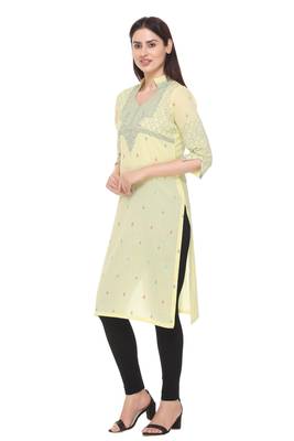 Lemon woven cotton cotton-kurtis 2