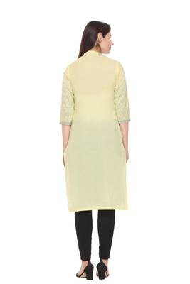 Lemon woven cotton cotton-kurtis 3