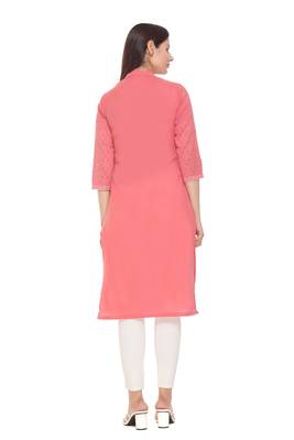 Peach woven cotton cotton-kurtis 3